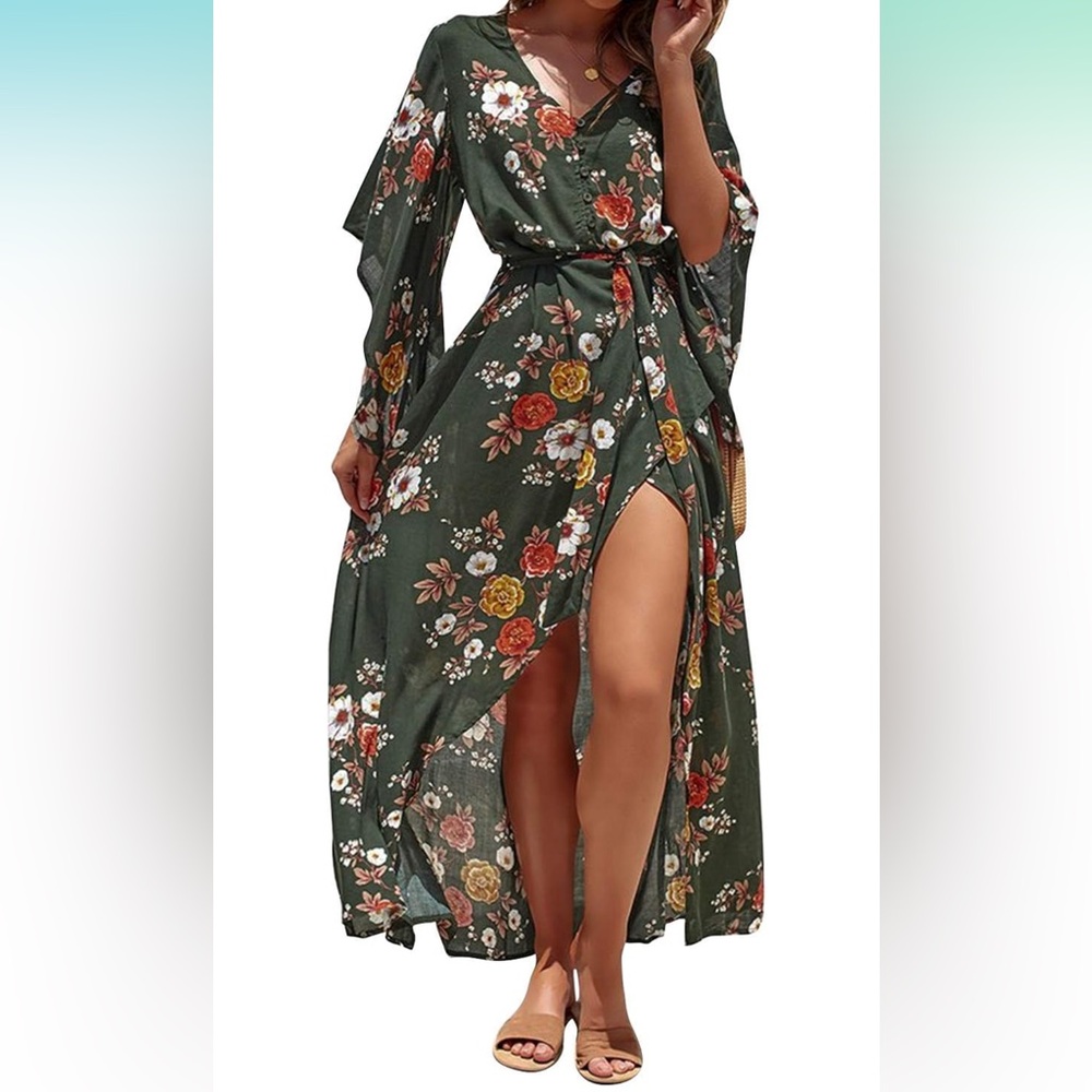 Floral Wrap Maxi Dress